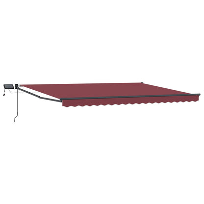 Tenda retrattile manuale con LED Rosso Borgogna 4 Ãƒâ€” 3 m