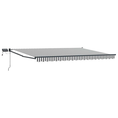 Tenda retrattile manuale con LED Antracite e Bianco 4 Ãƒâ€” 3 m