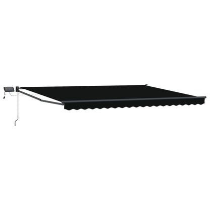 Tenda retrattile manuale con LED Nero 4 Ã— 3 m