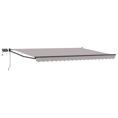 Tenda retrattile manuale con LED Grigio chiaro 4 Ãƒâ€” 3 m
