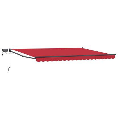 Tenda retrattile manuale con LED Rosso 4 Ãƒâ€” 3 m