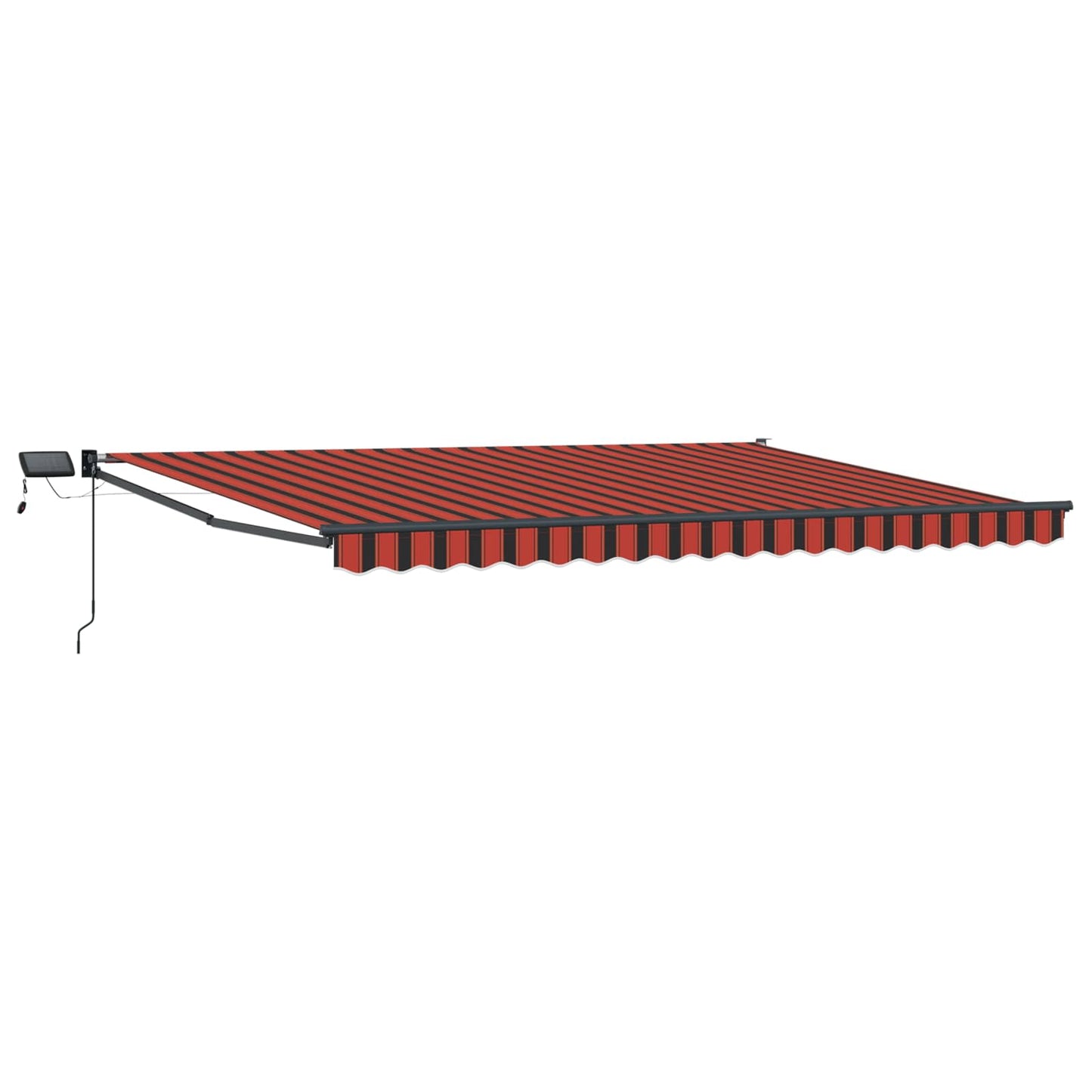 Tenda retrattile manuale con LED Arancione e Marrone 5 x 3 m