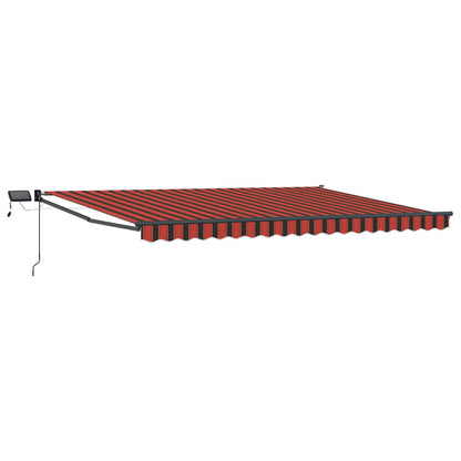 Tenda retrattile manuale con LED Arancione e Marrone 5 x 3 m