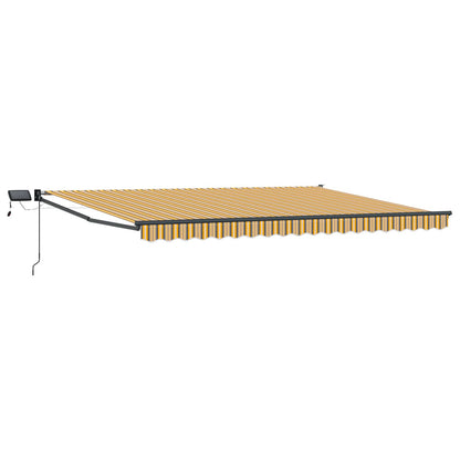 Tenda retrattile manuale con LED Giallo e Grigio 5 x 3 m