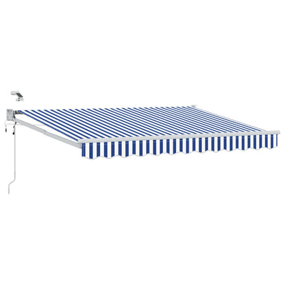 Tettuccio Elettrico Retrattile Blu e Bianco 3,5 x 2,5 m