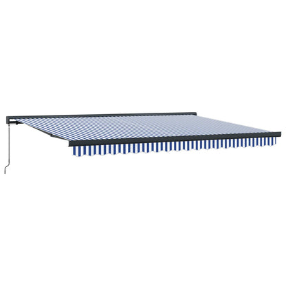 Tenda Retrattile Blu e Bianco 400 Ãƒâ€” 300 cm Tela e Alluminio