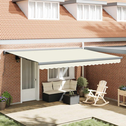 Tenda Retrattile Crema e Grigio 400 Ãƒâ€” 300 cm Tela e Alluminio