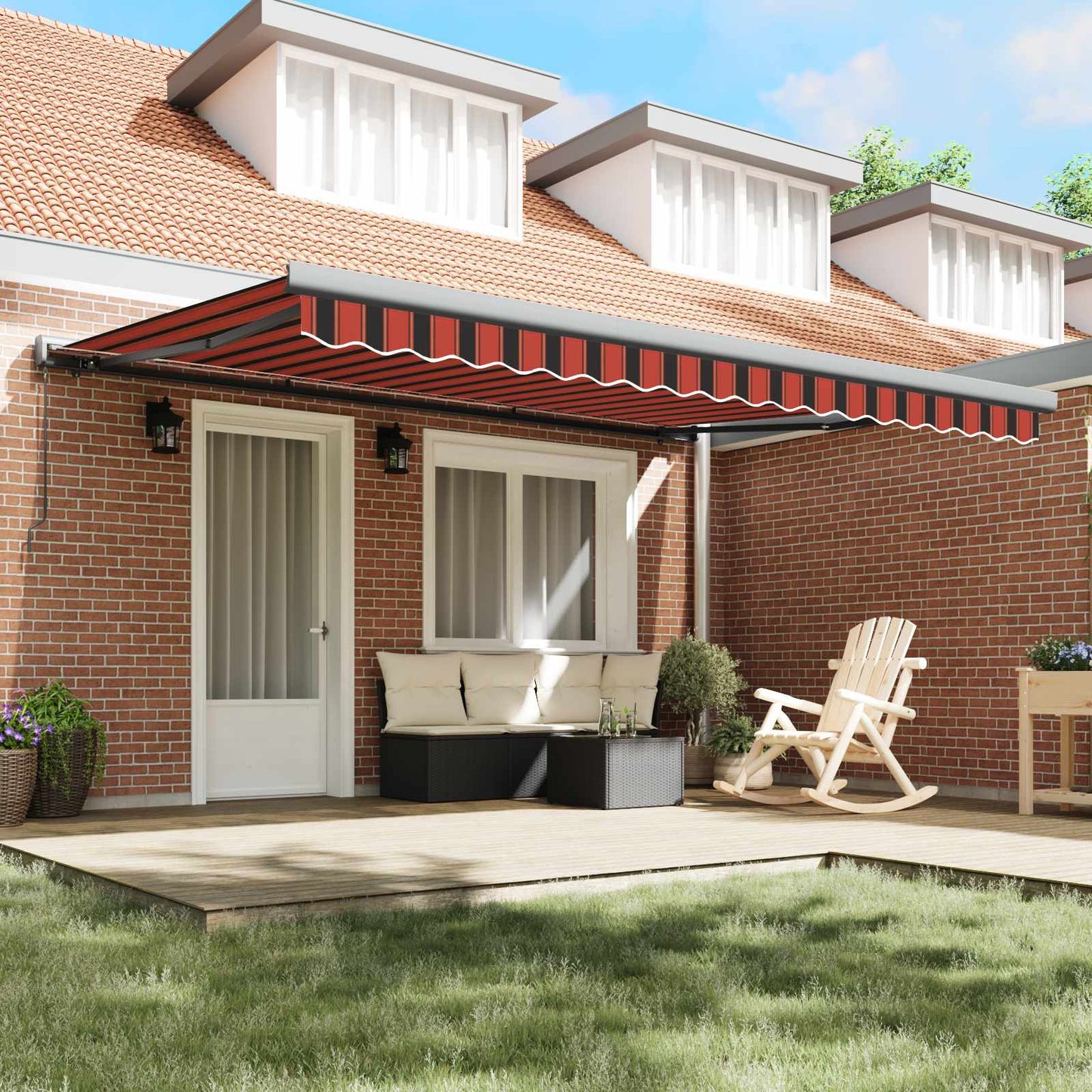 Tenda Retrattile Arancione e Nero 400 Ãƒâ€” 300 cm Tela e Alluminio