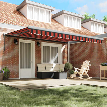Tenda Retrattile Arancione e Nero 400 Ãƒâ€” 300 cm Tela e Alluminio