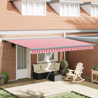 Tenda Retrattile Rosso e Bianco 400 Ãƒâ€” 300 cm Tela e Alluminio