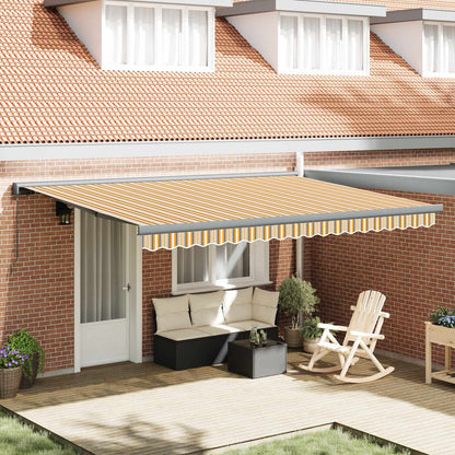 Tenda Retrattile Giallo e Grigio 400 Ãƒâ€” 300 cm Tela e Alluminio