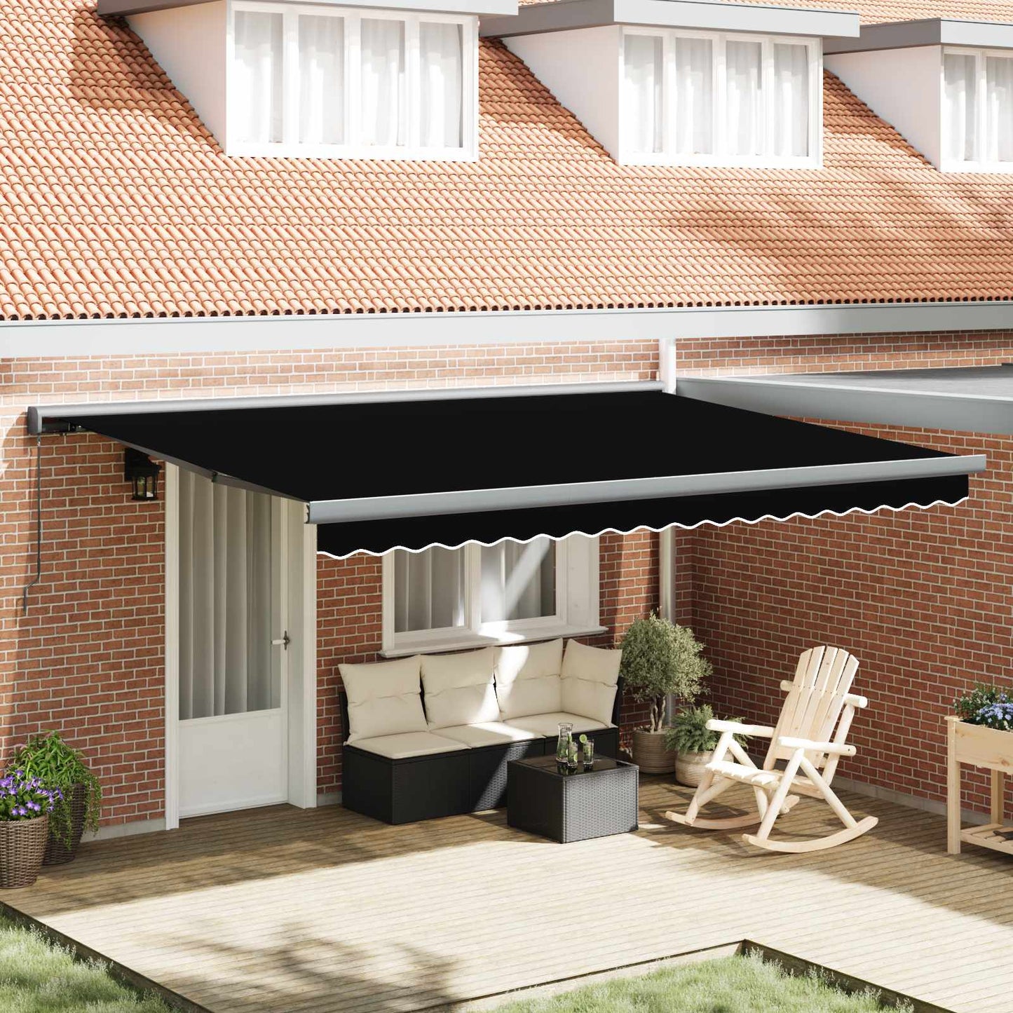 Tenda Retrattile Nero 4 Ãƒâ€” 3 m Tela e Alluminio