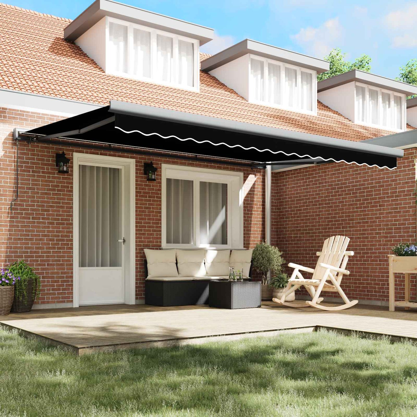Tenda Retrattile Nero 4 Ãƒâ€” 3 m Tela e Alluminio