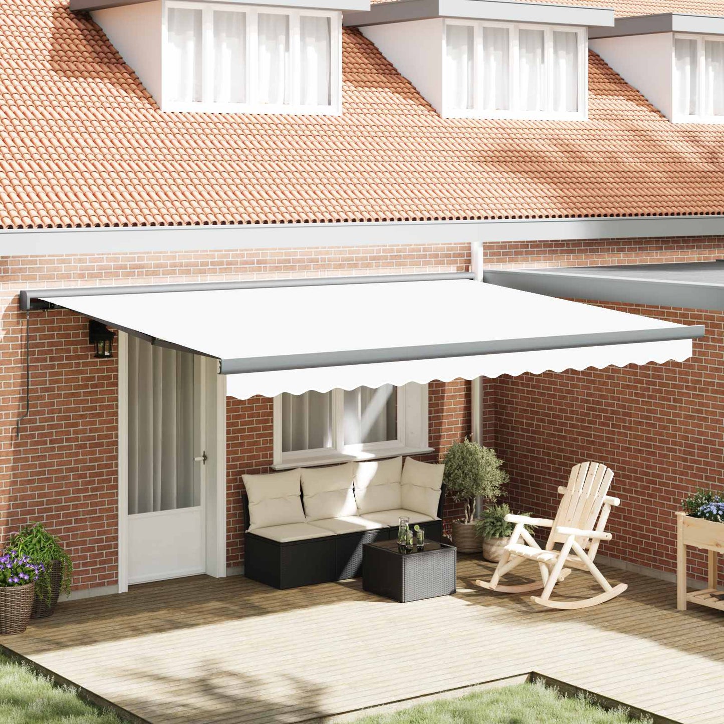 Tenda Retrattile Bianco 4 Ãƒâ€” 3 m Tela e Alluminio
