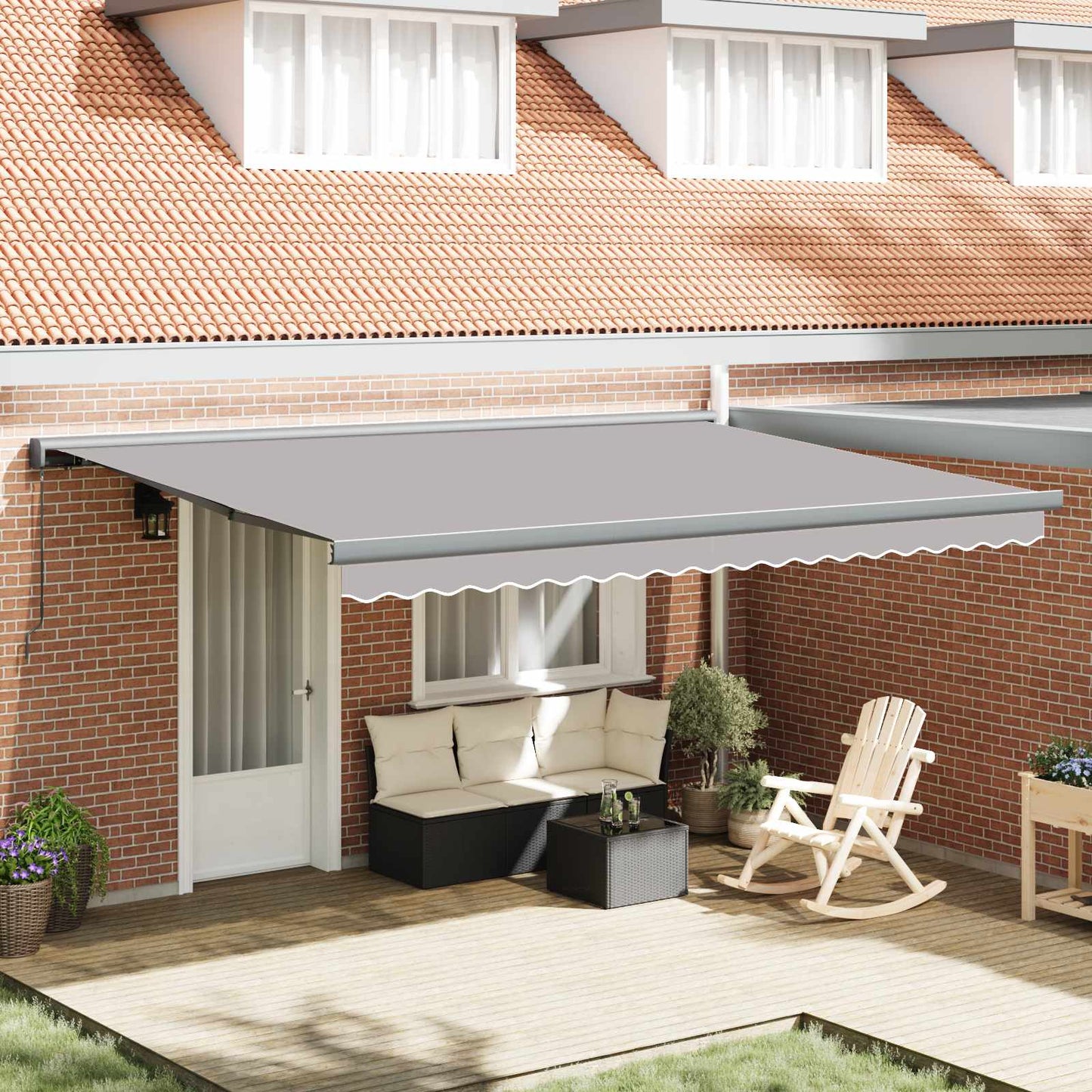 Tenda Retrattile Grigio chiaro 4 Ãƒâ€” 3 m Tela e Alluminio