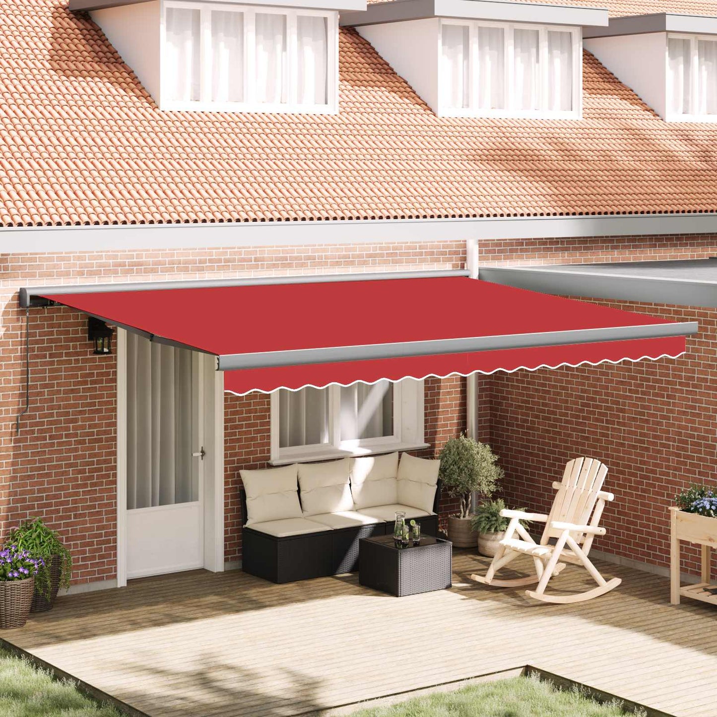 Tenda Retrattile Rosso 4 Ãƒâ€” 3 m Tela e Alluminio