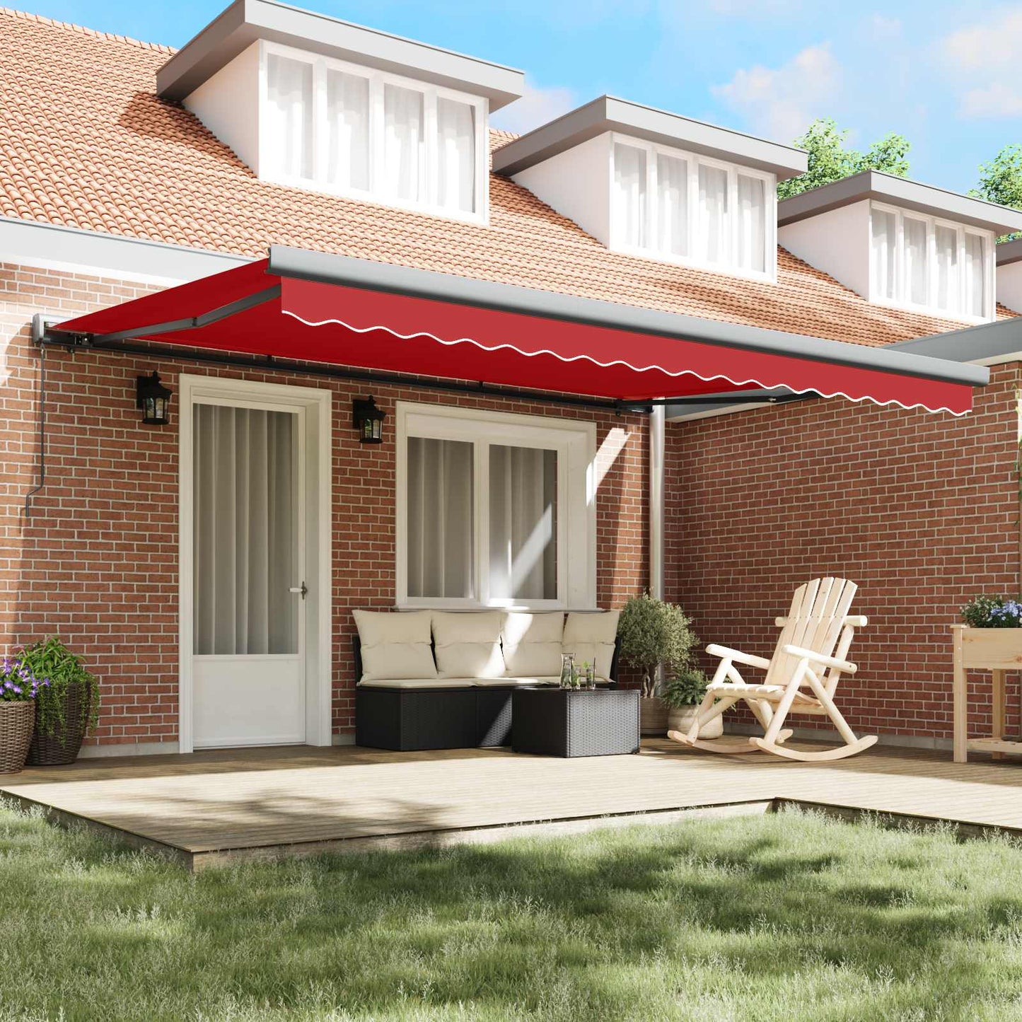 Tenda Retrattile Rosso 4 Ãƒâ€” 3 m Tela e Alluminio
