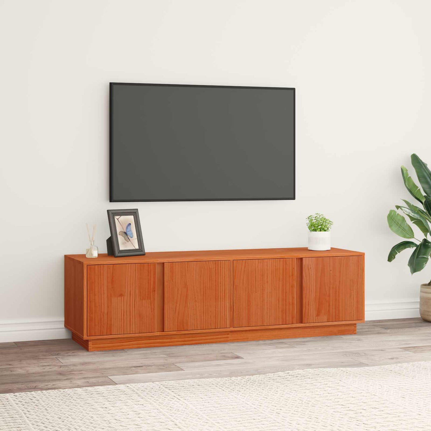 Mobile TV Marrone Cera 140 x 40 x 40 cm Legno di pino massiccio