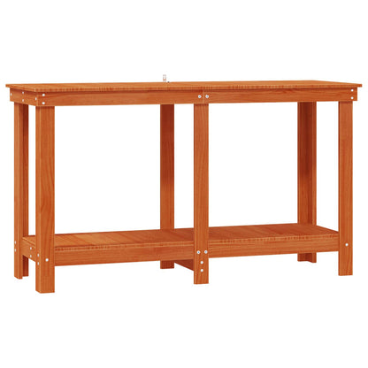Banco da lavoro con lo scaffale Marrone Cera 140 x 50 x 80 cm