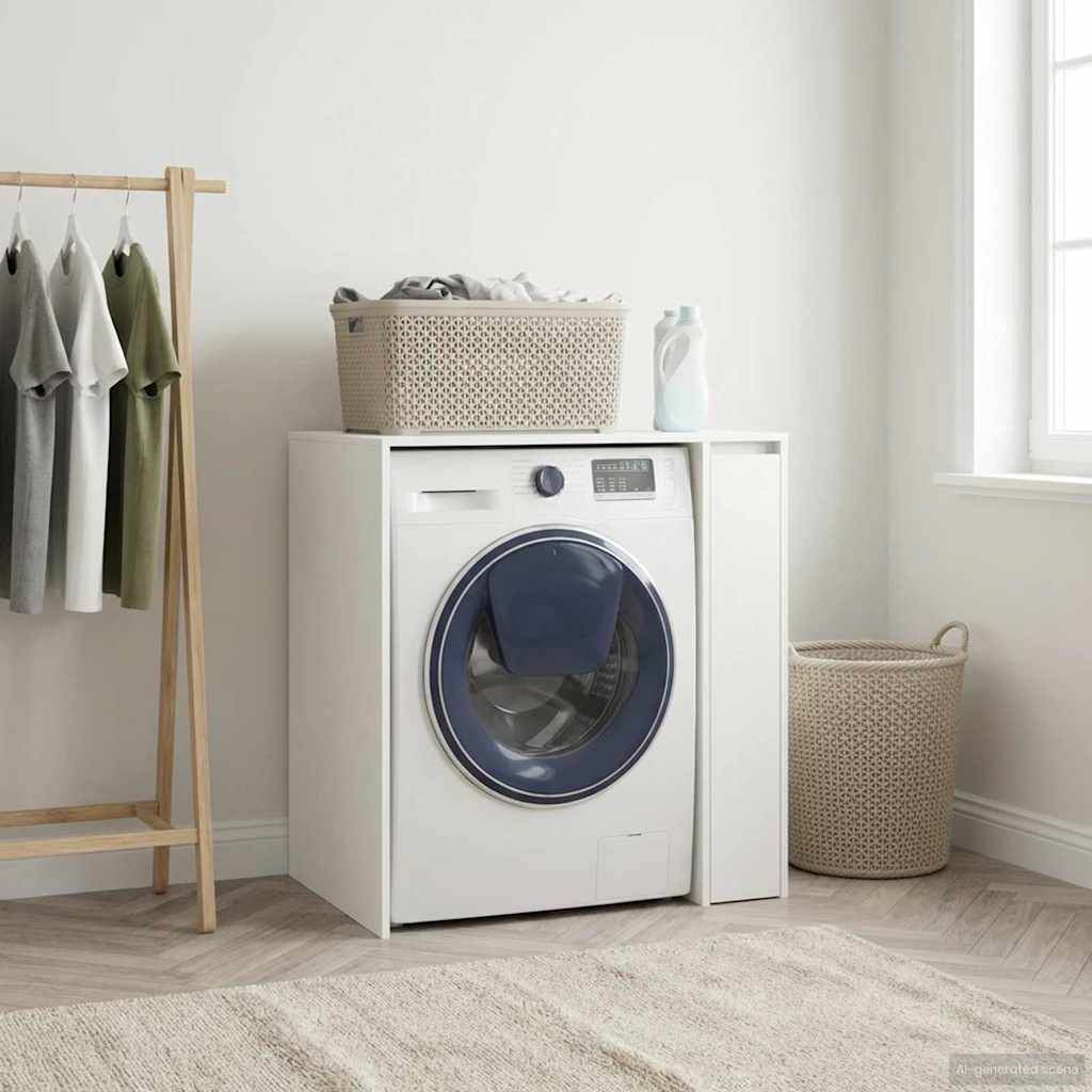 Mobiletto per lavatrice con porta Bianco 87 x 60 x 89 cm