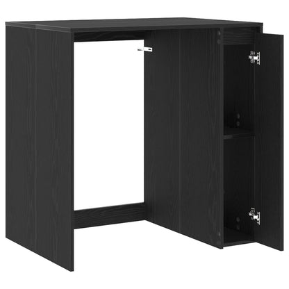 Mobiletto per lavatrice con porta Rovere Nero 87 x 60 x 89 cm