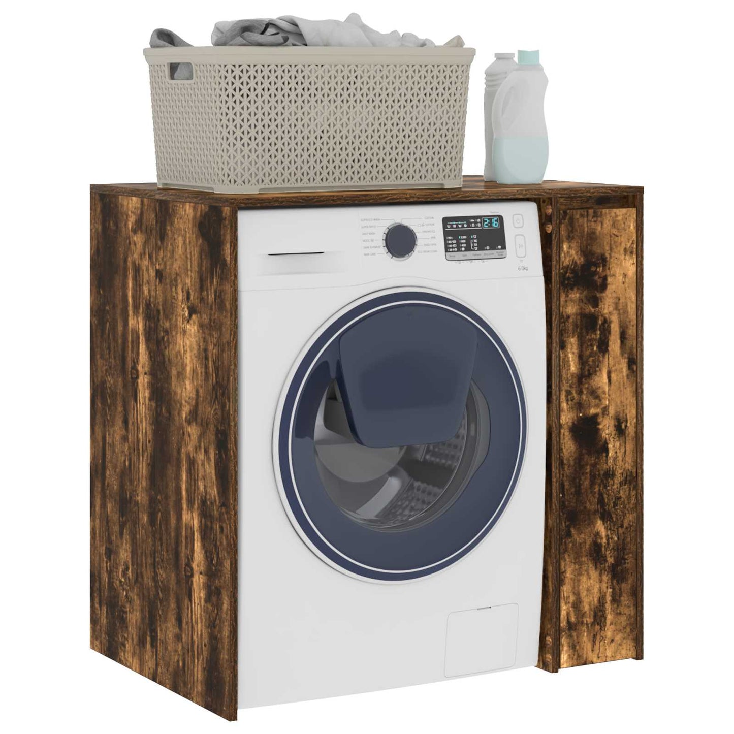 Mobiletto per lavatrice con porta Rovere fumÃƒÂ© 87 x 60 x 89 cm