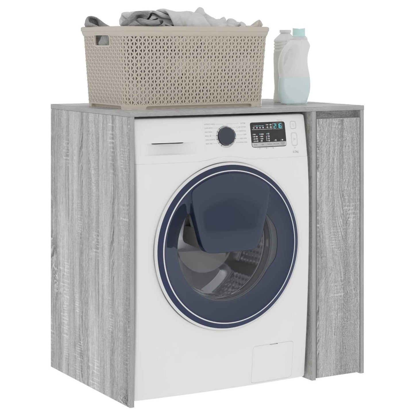 Mobiletto per lavatrice con porta Grigio Sonoma 87 x 60 x 89 cm