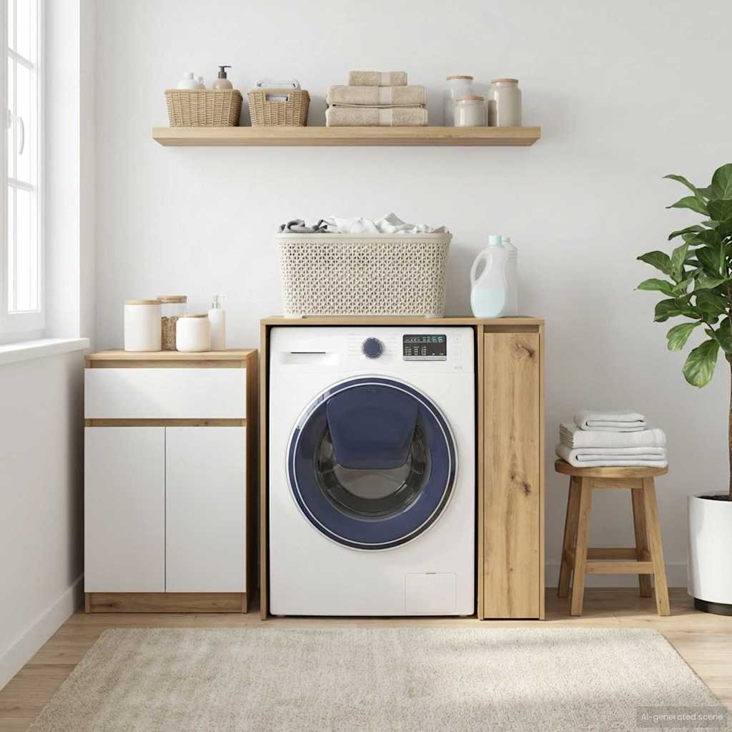 Mobiletto per lavatrice Rovere artigianale 87 x 60 x 89 cm