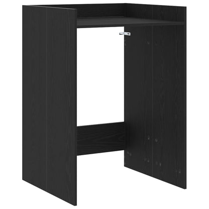 Mobiletto per lavatrice Rovere Nero 67,5 x 62 x 97 cm