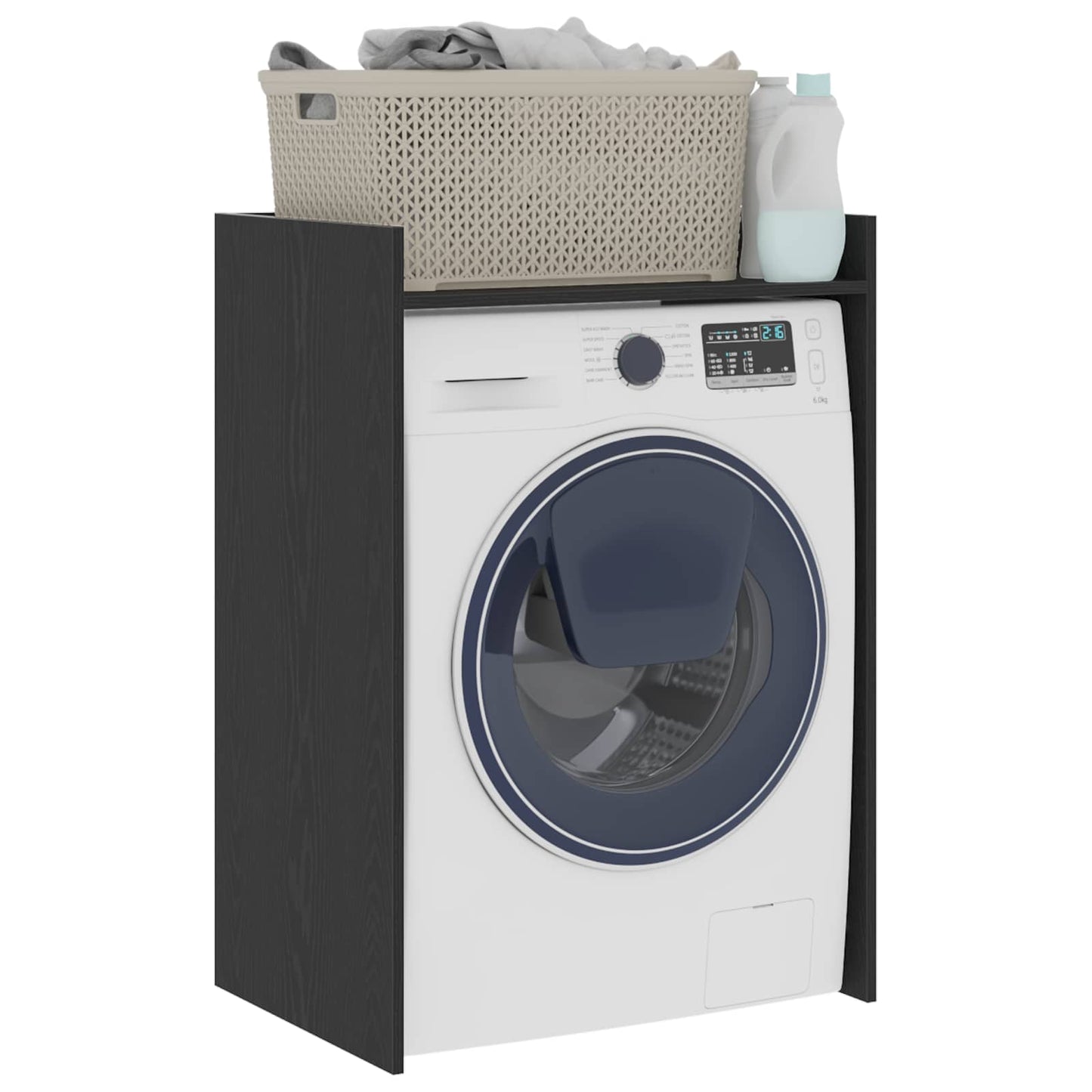 Mobiletto per lavatrice Rovere Nero 67,5 x 48 x 97 cm