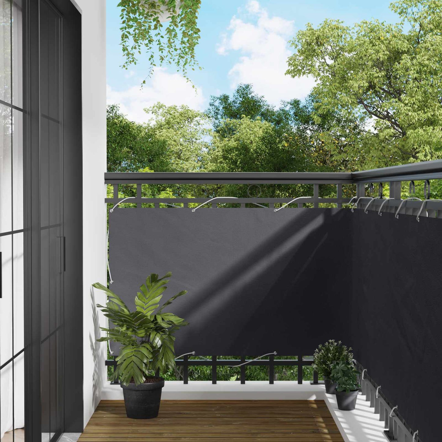 Schermo da balcone Antracite 100 x 500 cm Tessuto Oxford