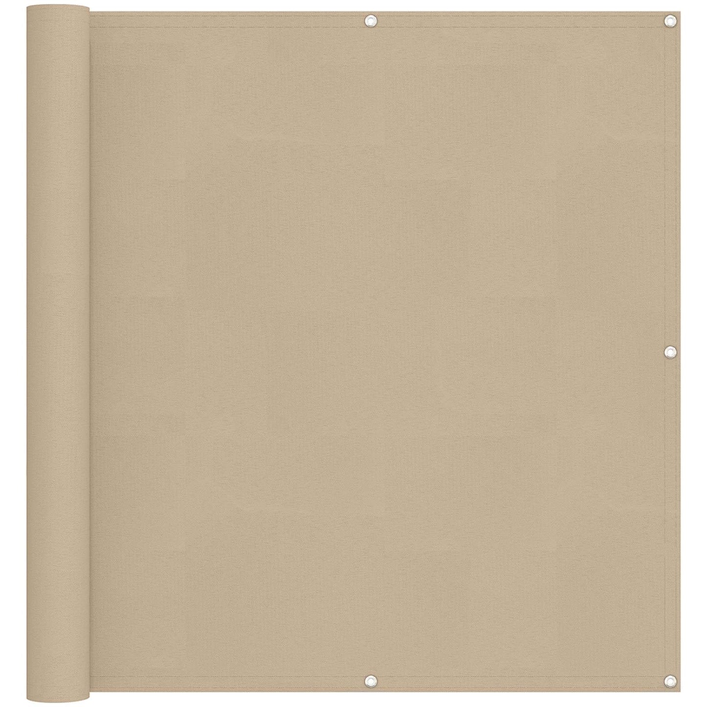 Schermo da balcone Beige 110 x 400 cm Tessuto Oxford