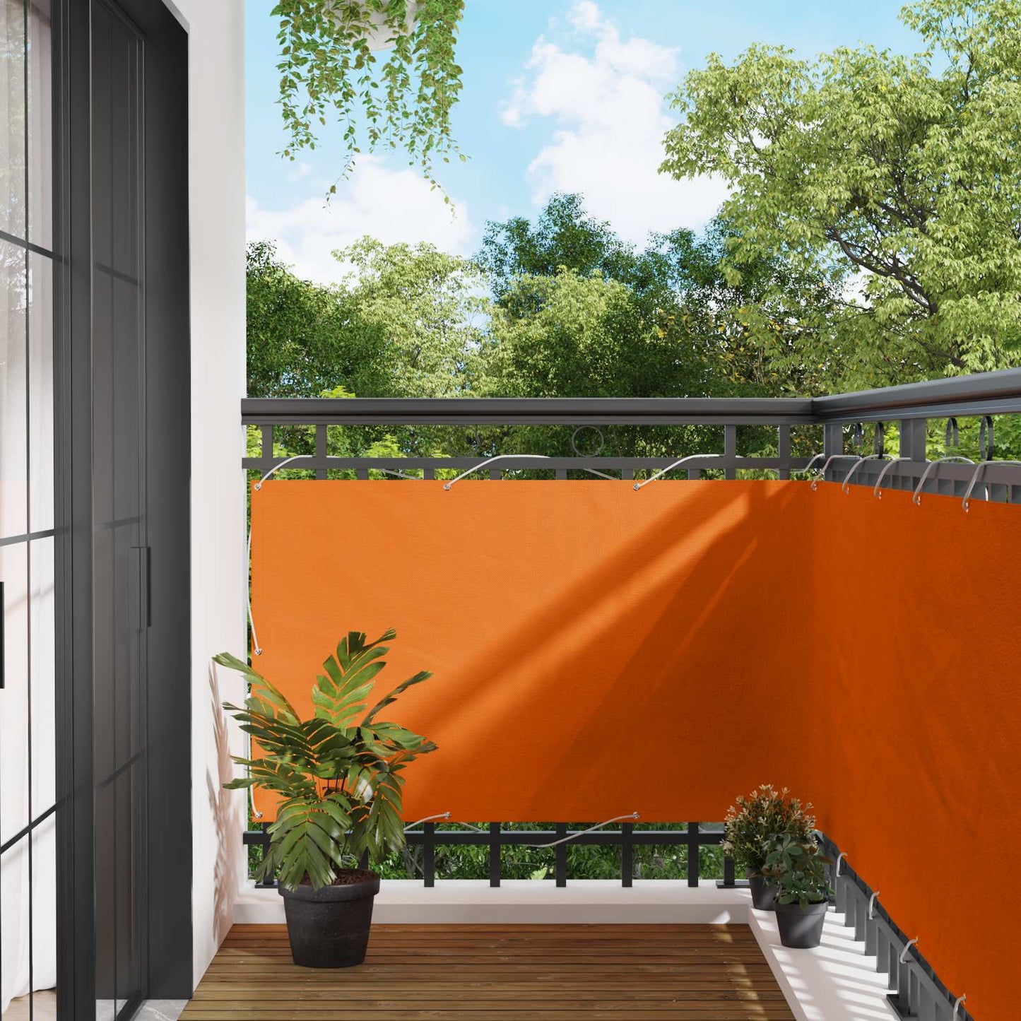 Schermo da balcone Arancione 100 x 700 cm Tessuto Oxford