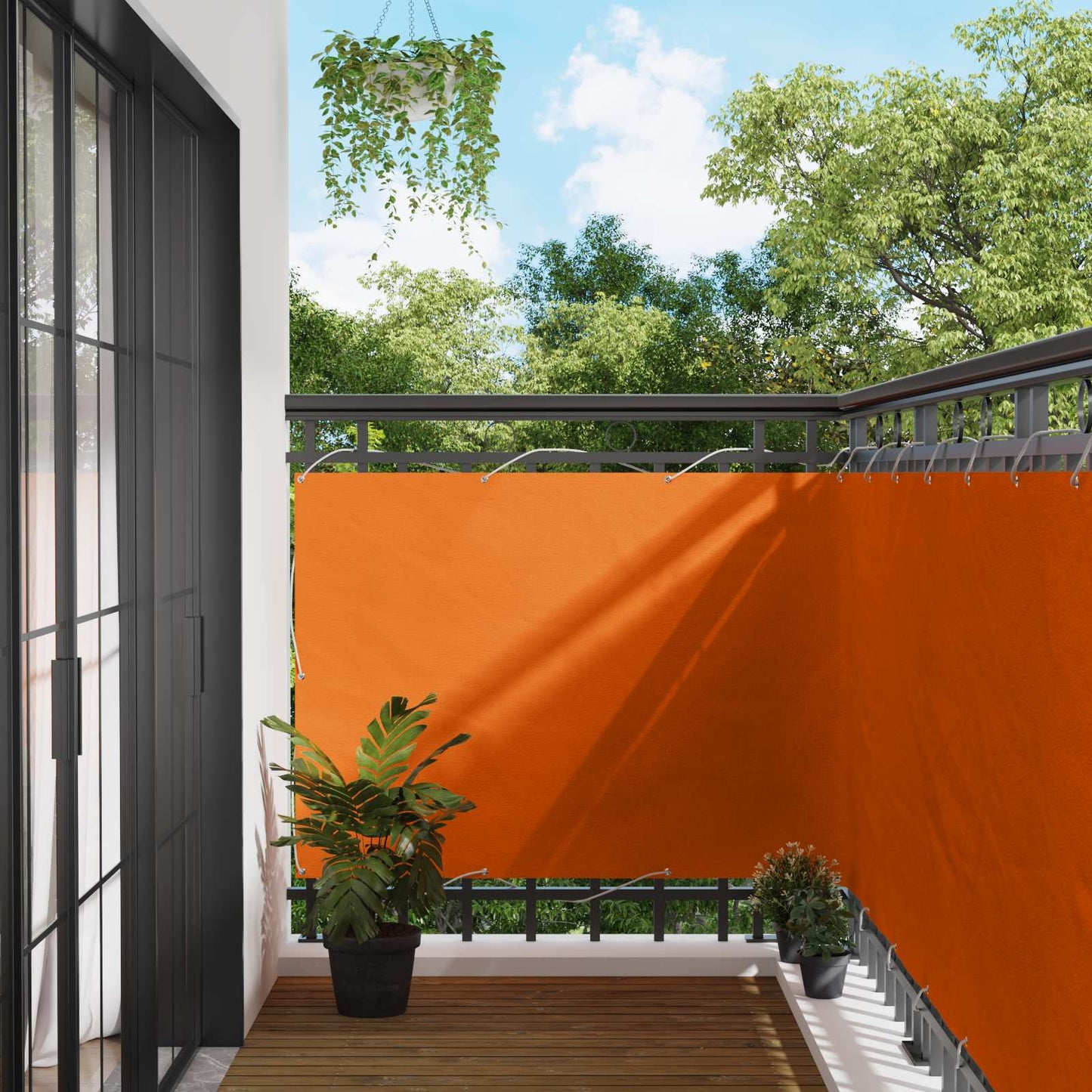 Schermo da balcone Arancione 110 x 400 cm Tessuto Oxford