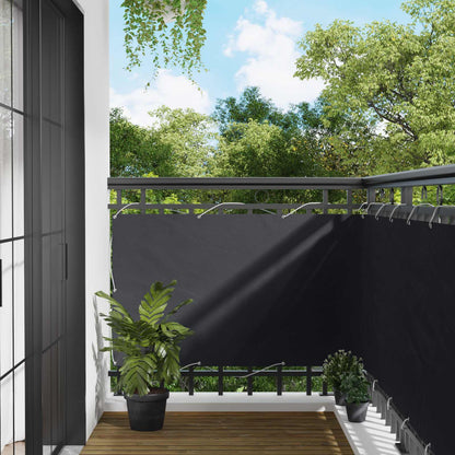 Schermo da balcone Nero 90 x 200 cm Oxford alu rivestito in PU