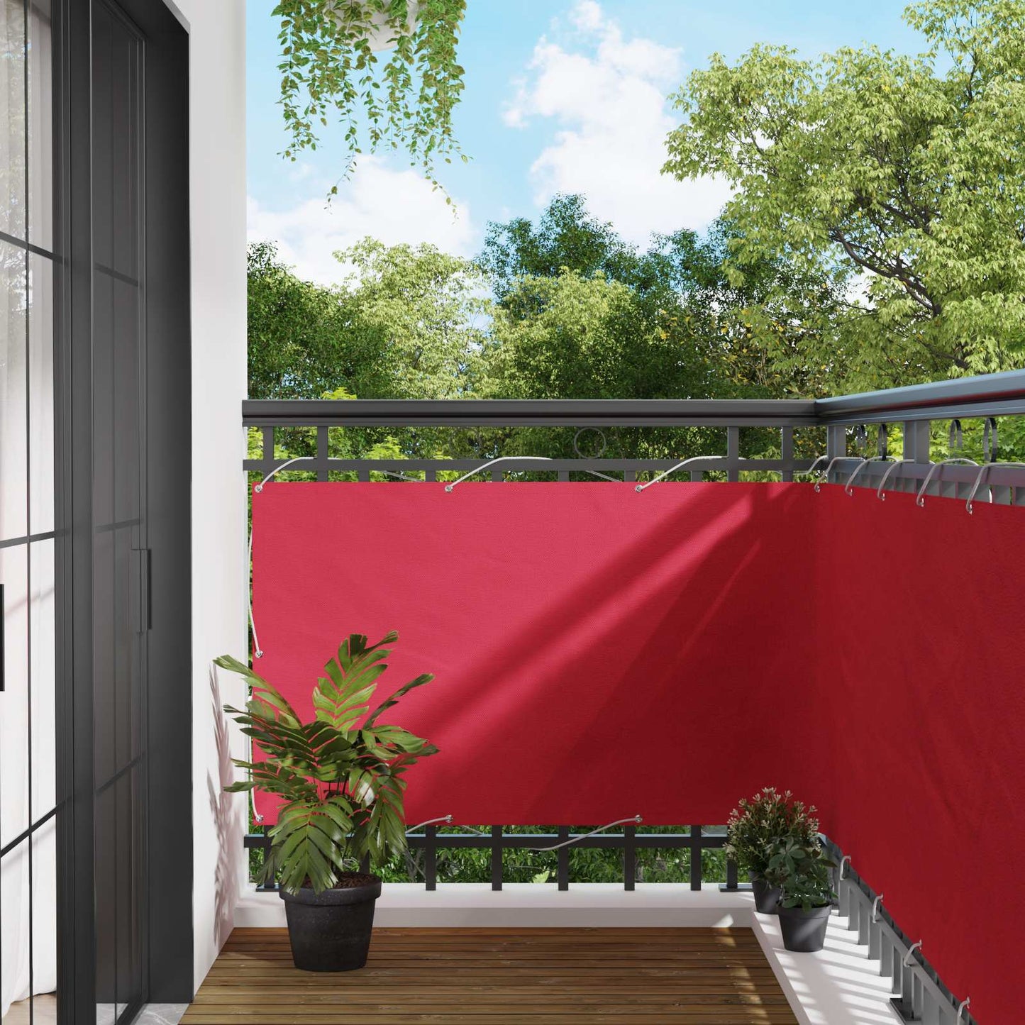 Schermo da balcone Borgogna 100 x 600 cm Tessuto Oxford