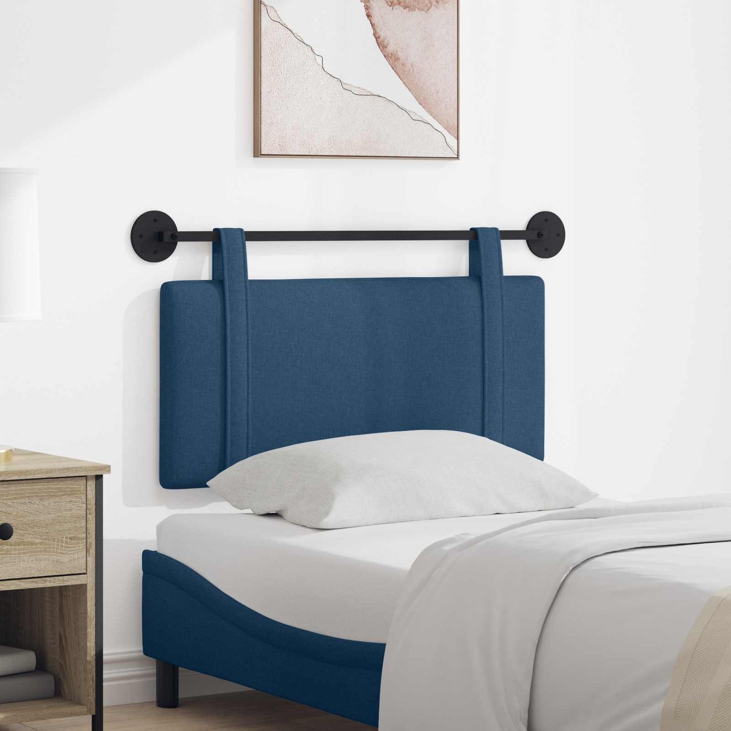 Testata appesa Montaggio a parete Blu 90 x 55 x 5 cm Tessuto