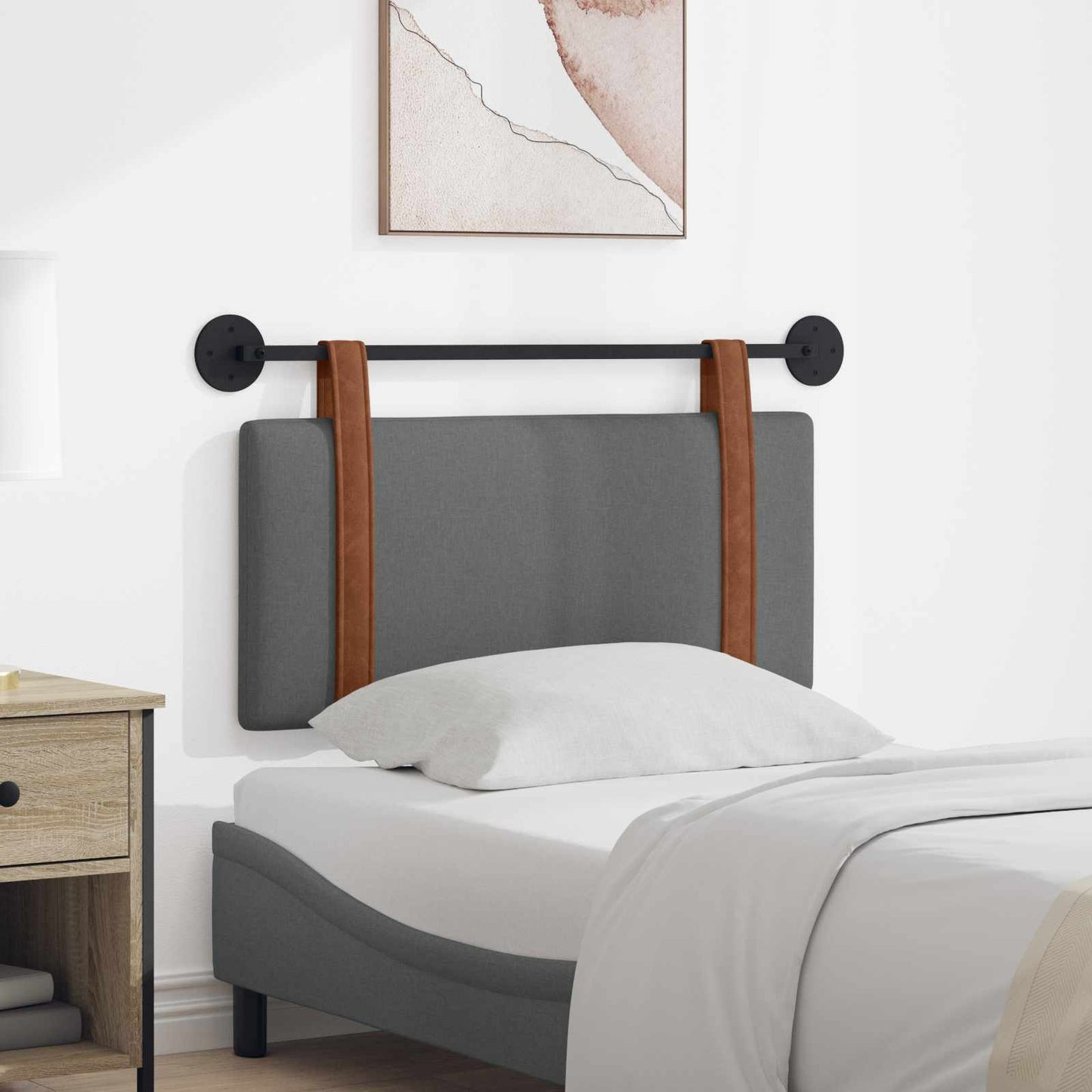 Testata appesa Grigio scuro 90 x 55 x 5 cm PU Antico