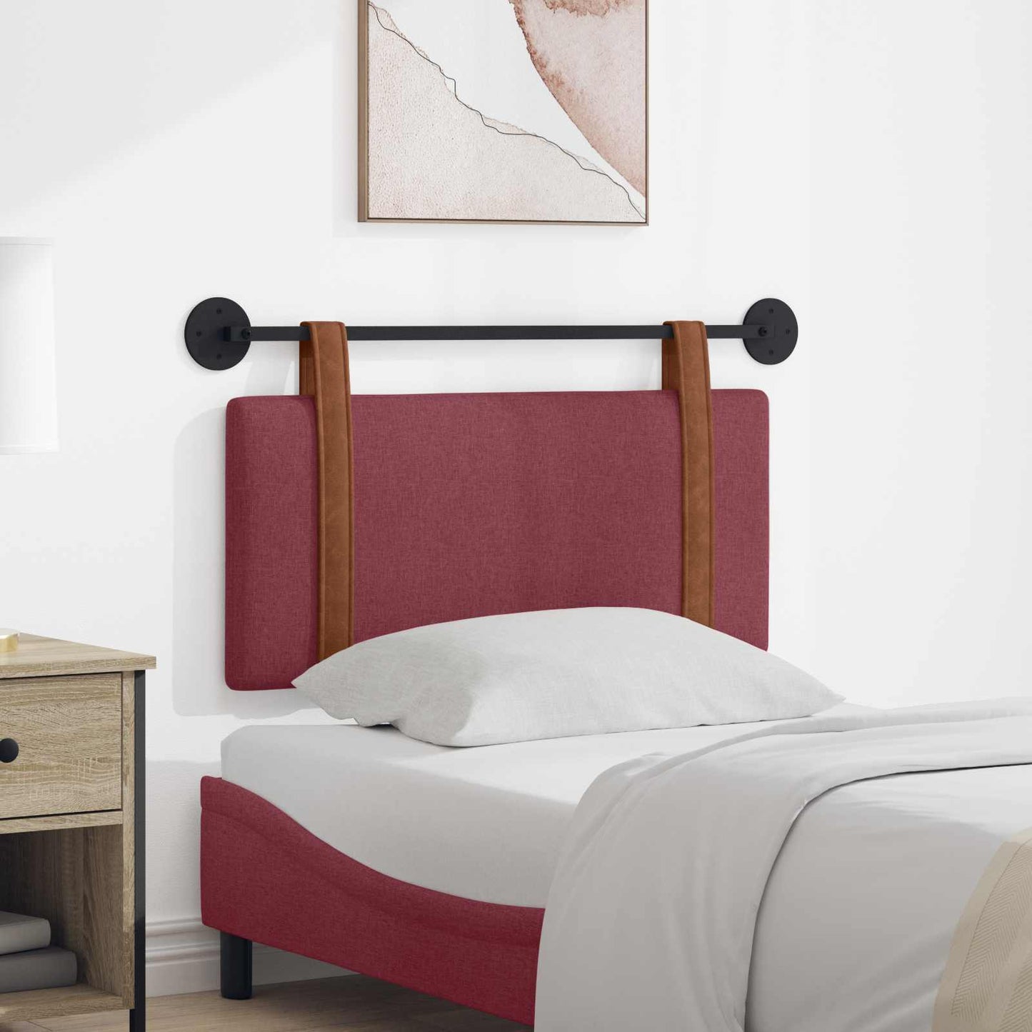 Testata appesa Tinta unita Rosso Vino 90 x 55 x 5 cm PU Antico