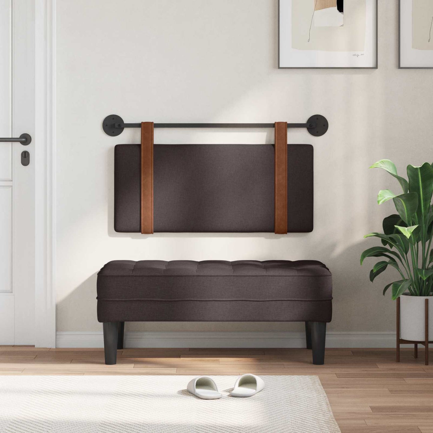 Testata appesa Marrone Scuro 90 x 55 x 5 cm PU Antico