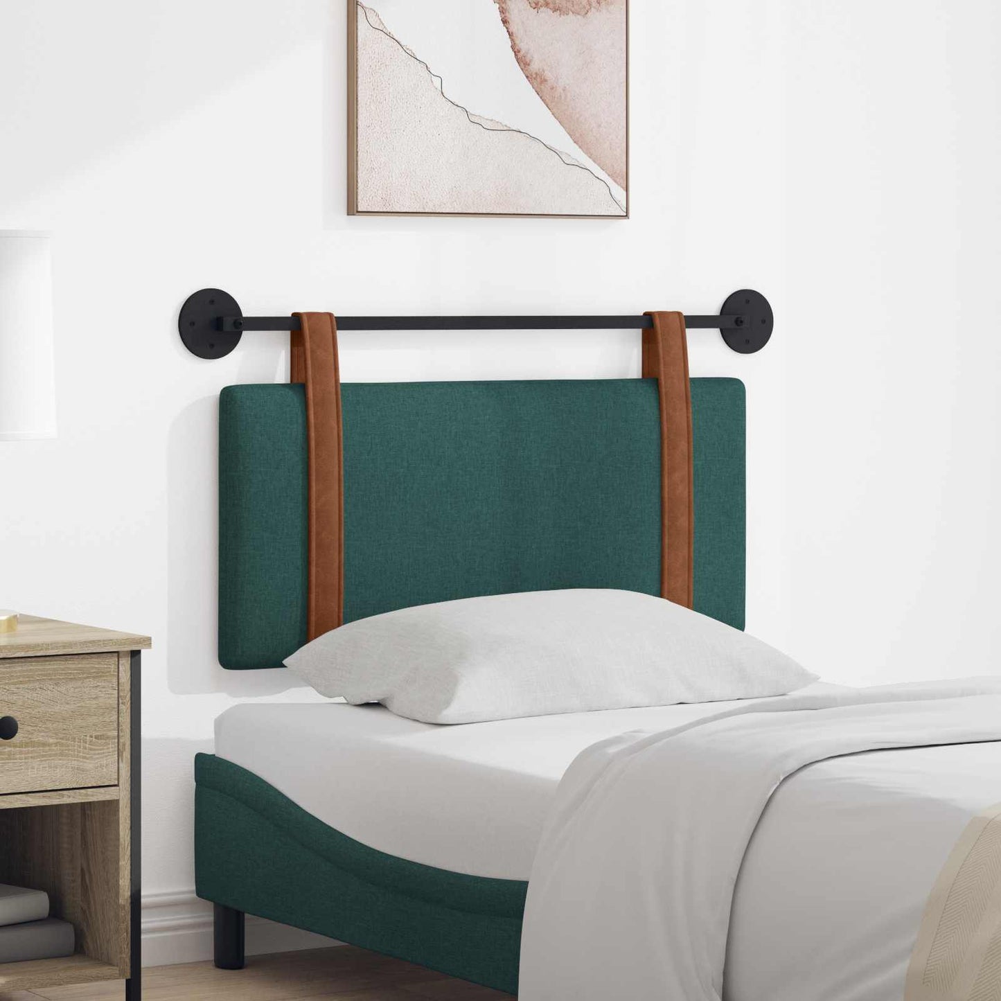 Testata appesa Tinta unita Verde Scuro 90 x 55 x 5 cm PU Antico