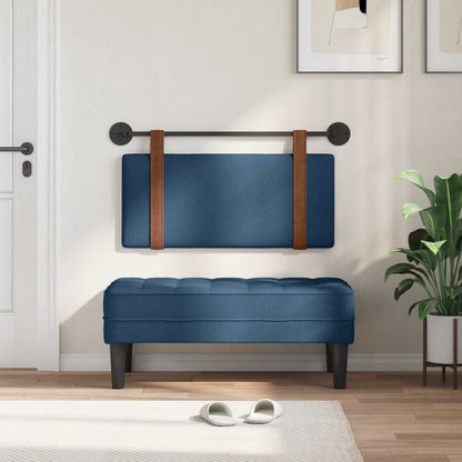 Testata appesa Montaggio a parete Blu 90 x 55 x 5 cm PU Antico