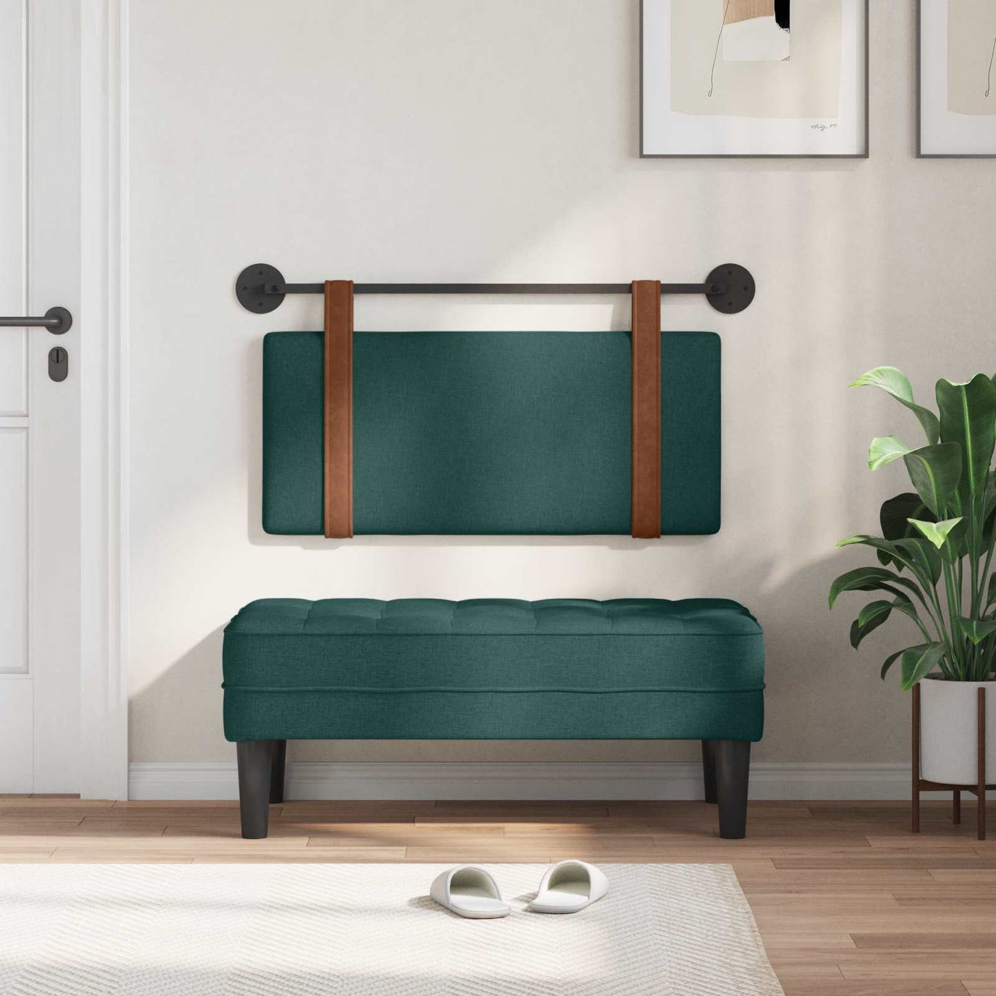 Testata appesa Verde Scuro 100 x 55 x 5 cm PU Antico