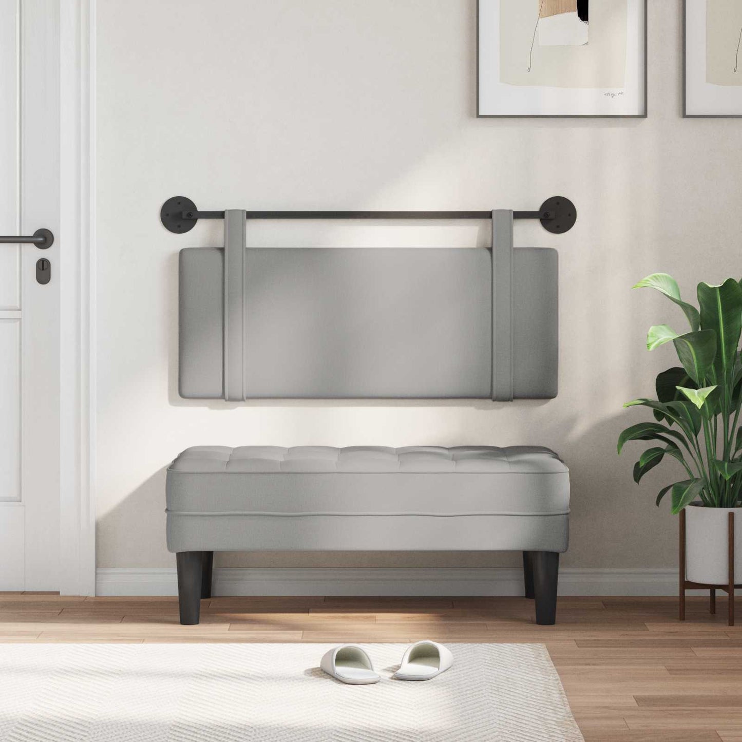 Testata appesa Grigio Nuvola 110 x 55 x 5 cm Tessuto