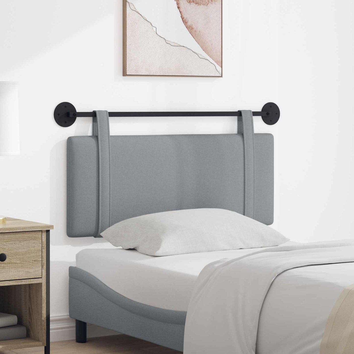 Testata appesa Grigio chiaro 110 x 55 x 5 cm Tessuto