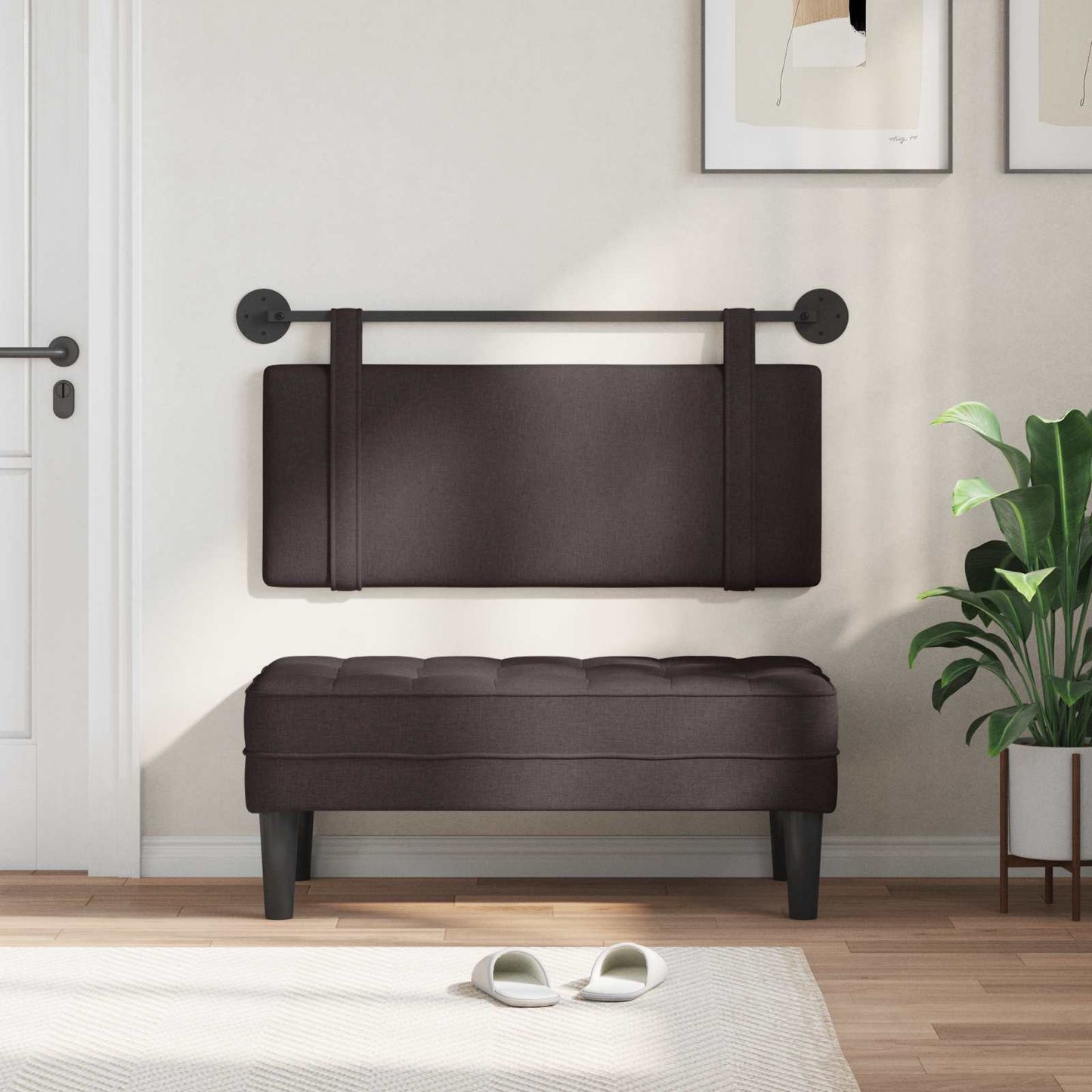 Testata appesa Marrone Scuro 110 x 55 x 5 cm Tessuto
