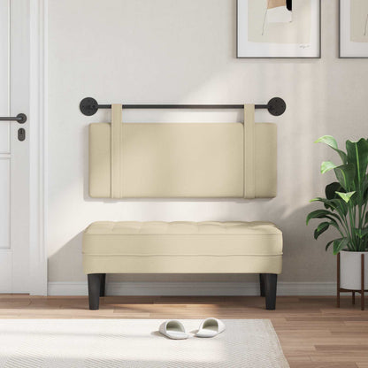 Testata appesa Montaggio a parete Crema 110 x 55 x 5 cm Tessuto