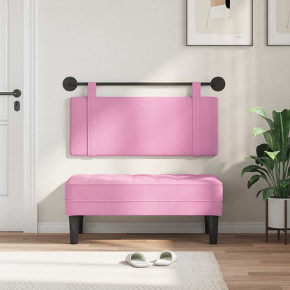 Testata appesa Montaggio a parete Rosa 110 x 55 x 5 cm Tessuto
