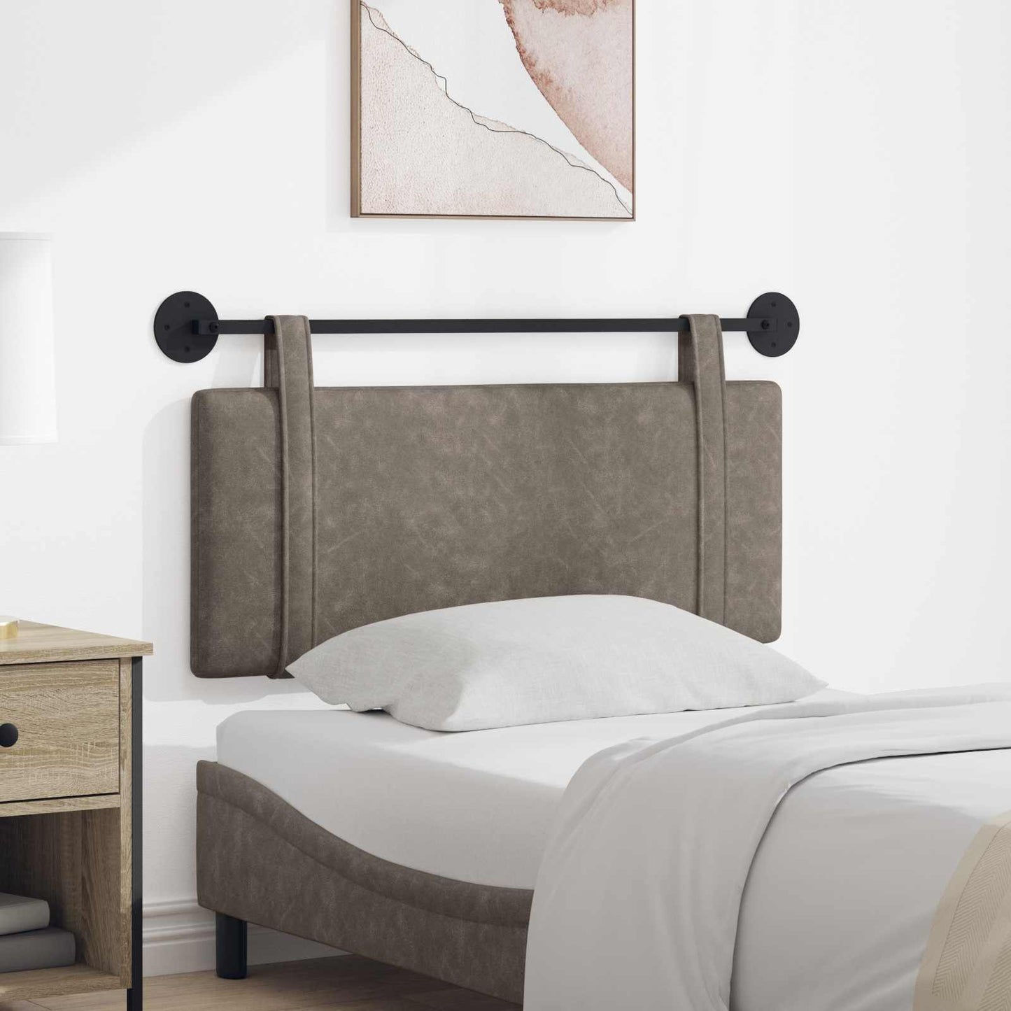Testata appesa Tinta unita Grigio 110 x 55 x 5 cm PU Antico