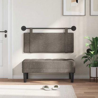 Testata appesa Tinta unita Grigio 110 x 55 x 5 cm PU Antico
